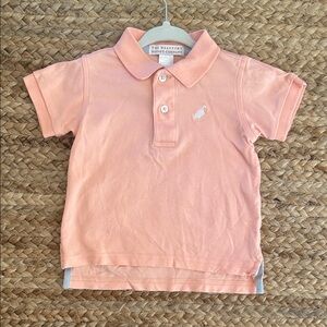TBBC prim & proper peach short sleeve logo polo, 12-18M